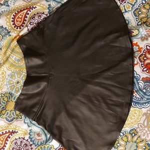 Black faux leather miniskirt